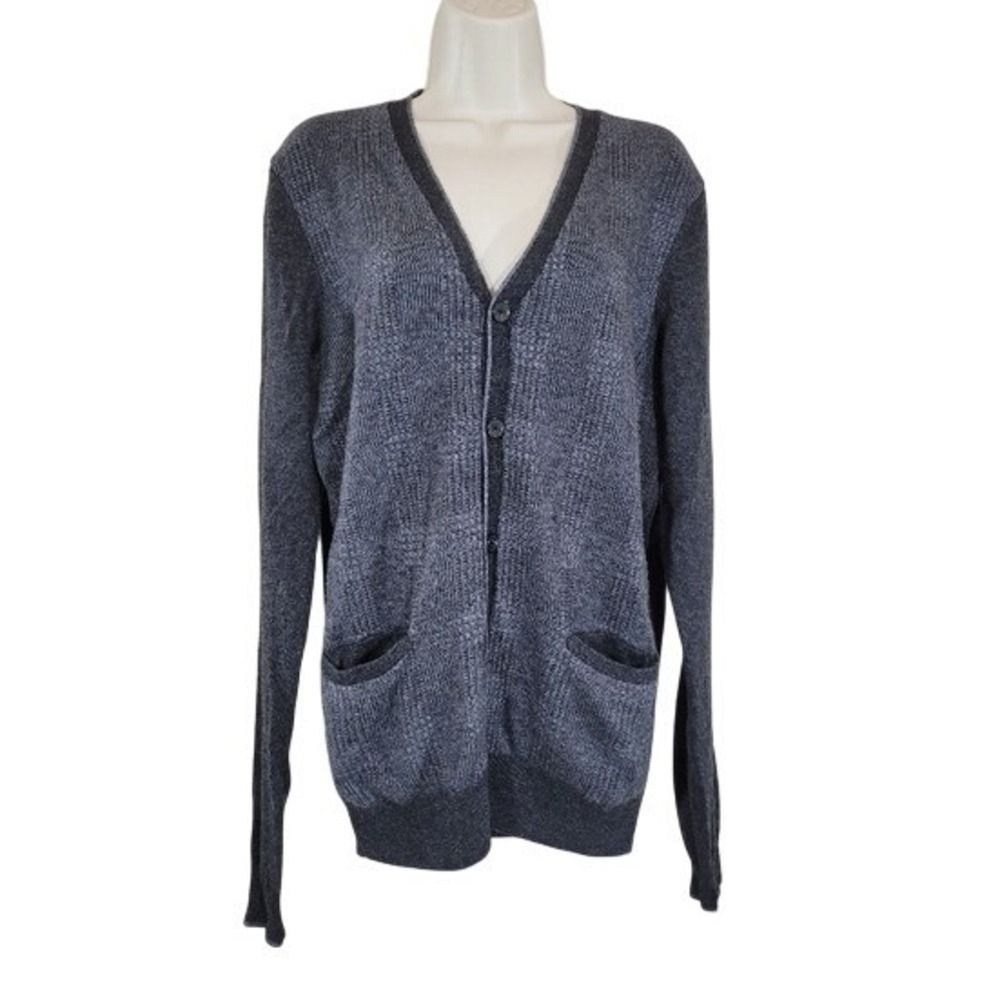 Wool Blend Jos A Bank Cardigan M/M Gray Elbow Patch 1905 Sweater LN/NWOT